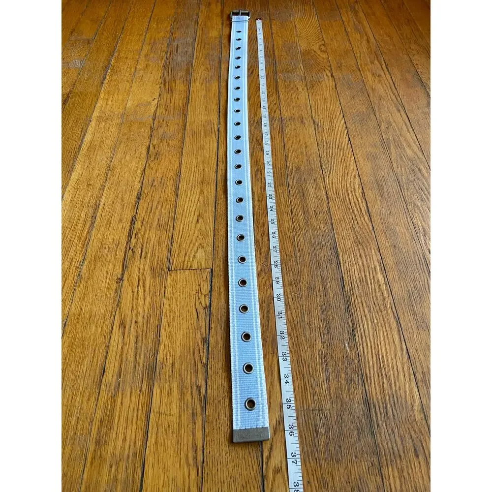 Distressed Blue/White Cotton Grommet Belt sz XS